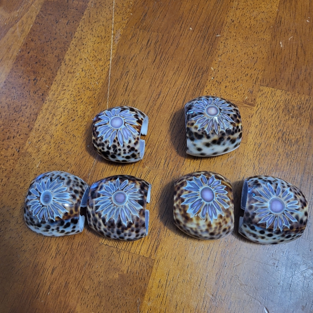 Set of Six Shell Napkin Rings